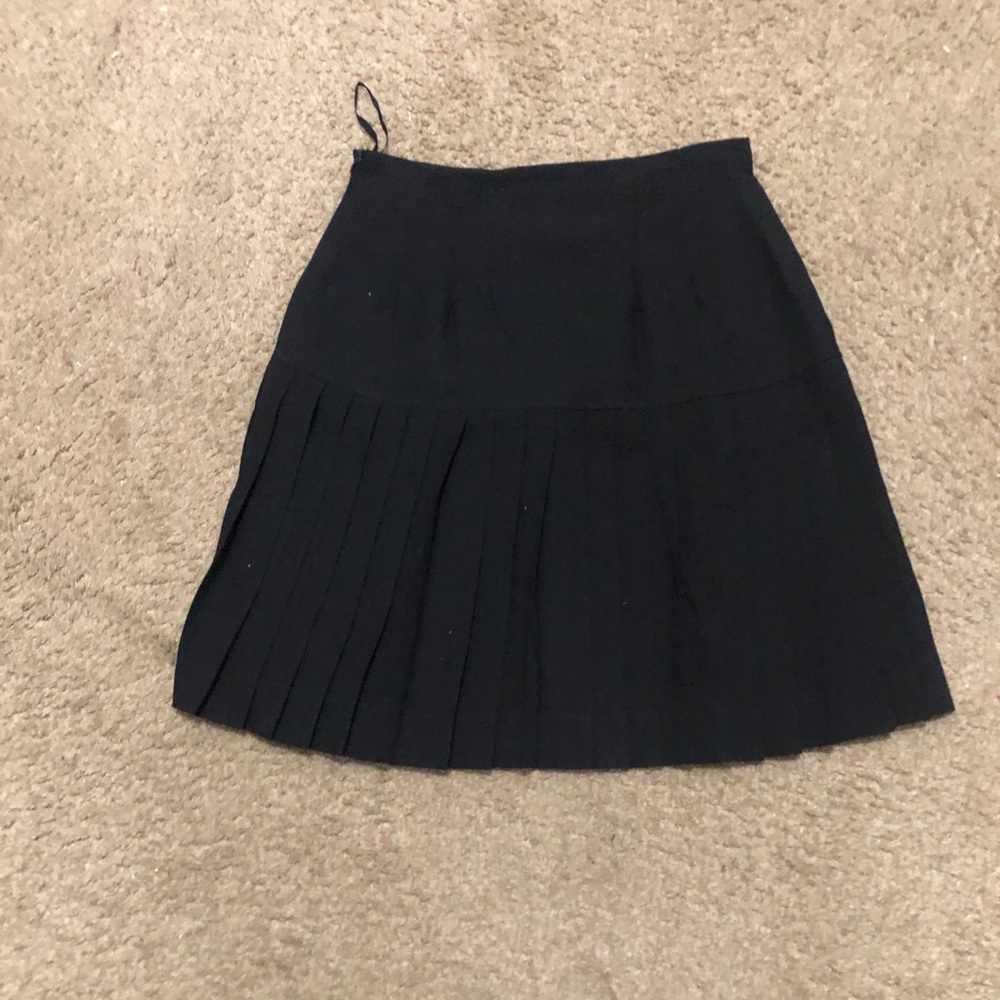 classiques entier pure wool black a-line pleated skirt double breast gold 10 - Picture 5 of 12